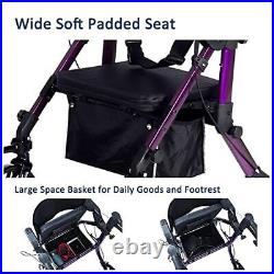 2 in 1 Rollator Walker & Transport Chair, Folding Wheelchair Rolling Mobility