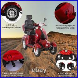 4 Wheels Electric Mobility Scooter Power Wheel Chair 1000W Motor Seniors Travel