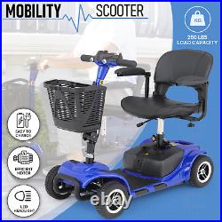 4 Wheels Mobility Scooter Electric Power Wheel Chair withAdjustable Seat+Handrail