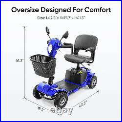 4 Wheels Mobility Scooter Power Wheel Chairs Electric Device Compact with Light