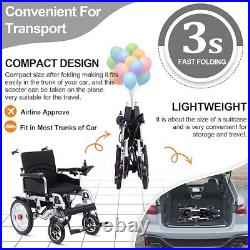 500W Folding Electric Wheelchair Dual Motor Mobility Aid Motorized Wheel chair9i