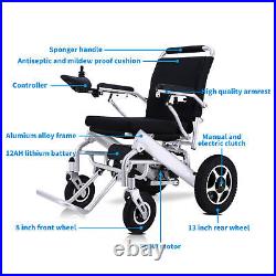 Electric Wheelchair Power Wheel chair Lightweight Mobility Aid Folding Foldablkl
