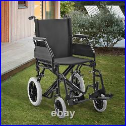 FDA APPROVEDFoldable Medical Transport Wheelchair 17 Seat withRemovable Armrest