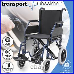 FDA APPROVEDFolding Transport Wheelchair Removable Armrest Swing Away Footrest