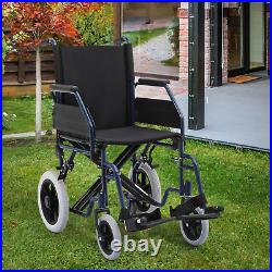 FDA APPROVEDFolding Transport Wheelchair Removable Armrest Swing Away Footrest
