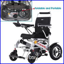 Lightweight Mobility Chair Folding Carry Electric Power Wheelchair, SILVER